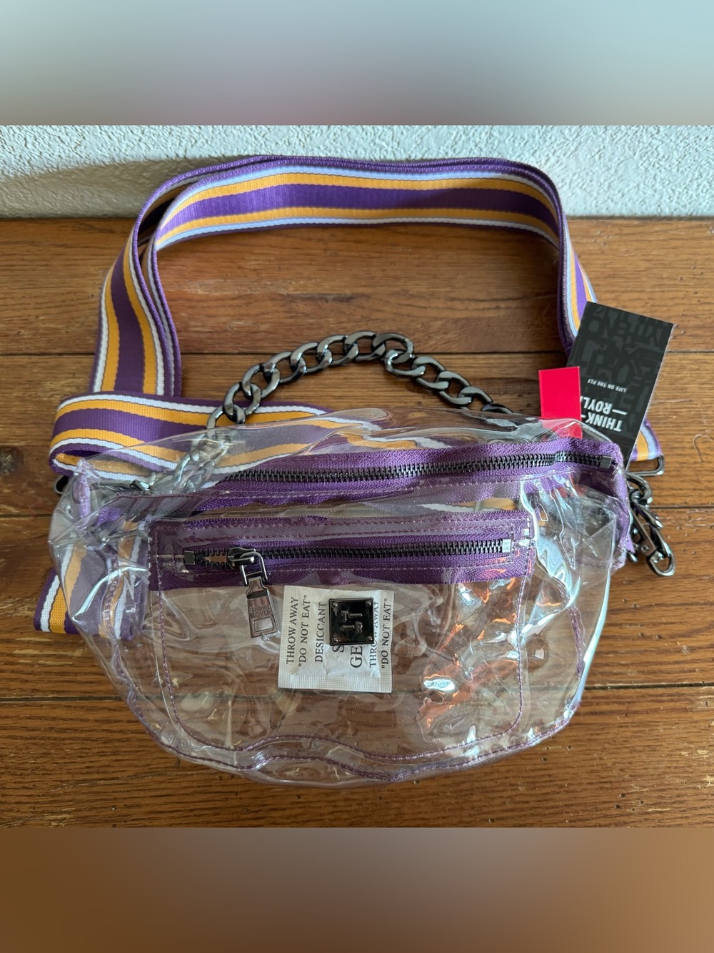 NWT Think Roylin Clear Stadium 3 in 1 Half Moon Fanny Shoulder Crossbody Bag